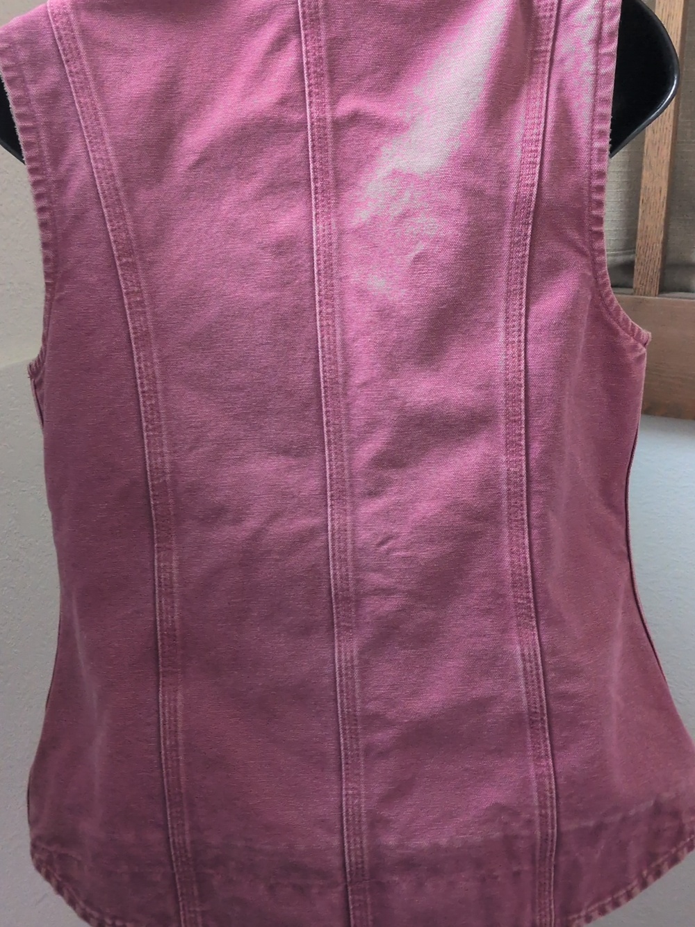 ✨ Carhartt Vintage Duck Vest In Pink Rose Mauve Size Xs - Picture 5 of 8